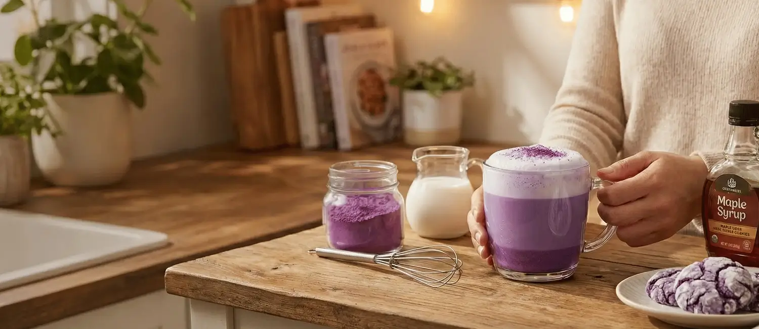 Ube latte maison : recette violette en 5 minutes